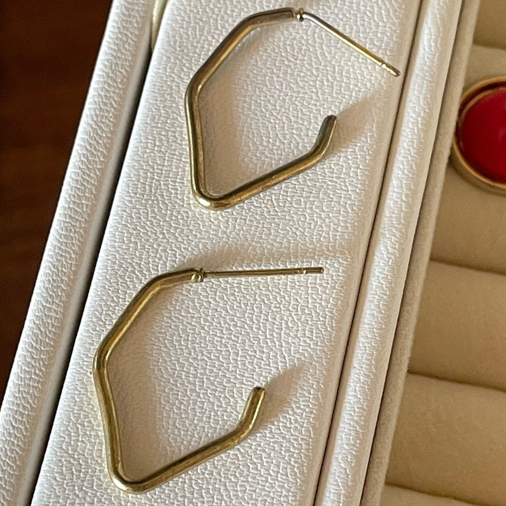 Gold Dangly Abstract Earrings